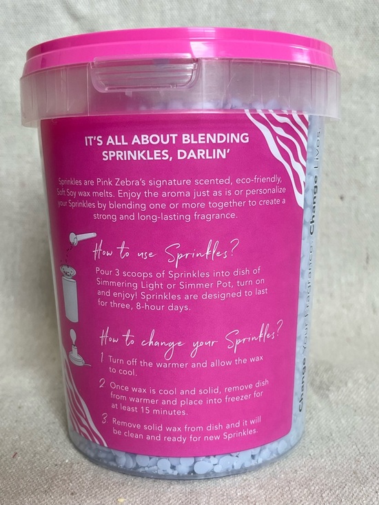 Pink Zebra Coastal Cotton Air Care+ Sprinkles Soy Wax Melts 16 oz Home Fragrance - Picture 2 of 3